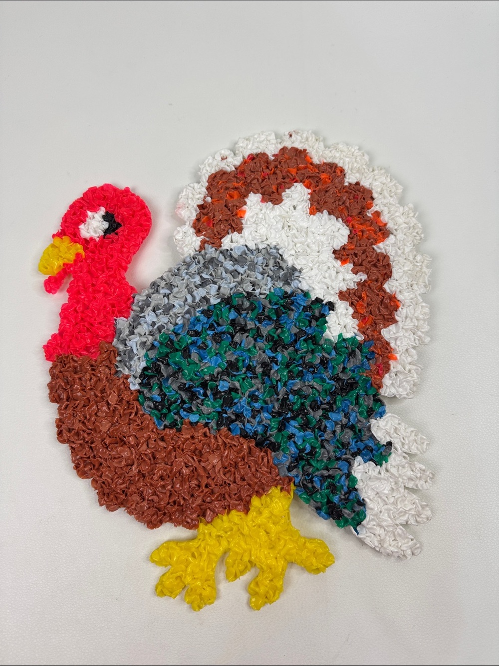 Vintage Melted popcorn Thanksgiving Turkey Wall Decor Multicolor
